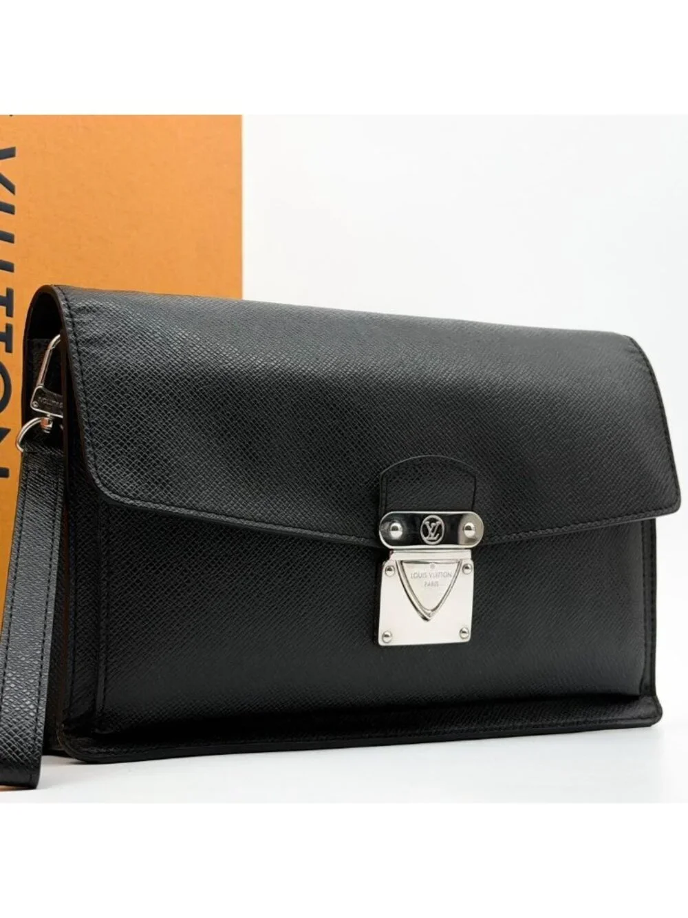 Louis Vuitton Belaia Taiga Clutch Leather